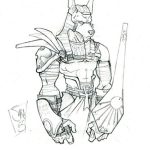 Anubis boceto blanco y negro