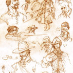 bocetos caballeros siglo XVII